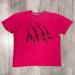 Men’s Red Graphic Tee with Claw Design